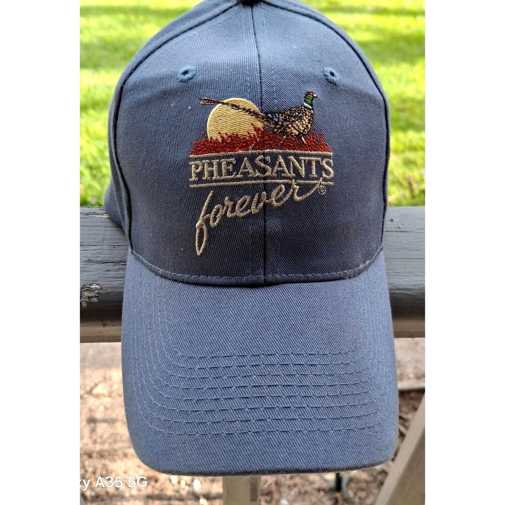 Pheasants Forever Embroidered Navy Blue Adjustable Hat By Points North